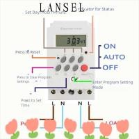 ราคา LANSEL1 Digital Timer, LED 110V Timer Switch, Portable 220V Display Relay 25A Microcomputer Time Control Switch ช่างไฟฟ้า (51755422446)