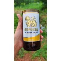 ราคา แก้วสิงห์ ตัดจากขวดเบียร์สิงห์ ติดสติ๊กกันน้ำให้เรียบร้อย (18363703013)