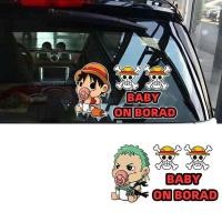 ราคา "One Piece" Baby on borad Luffy Sauron Chopper Nami Robin Cartoon Sticker Baby in the car Baby Window Warning Decal (40566037509)