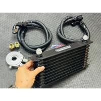 ราคา ชุด Oil engine cooler แผงออยเครื่อง ออยเกียร์ 10 ชั้น Prorace gear คูลเลอร์ น้ำมันเครื่อง พร้อมสายถัก ฟิตติ้ง อแดปเตอร์ (27563693865)