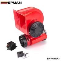 ราคา Car Motorcycle Truck 12V Red Compact Dual Tone Electric Pump Air Loud Horn Vehicle Siren For BMW 52 (40626558381)