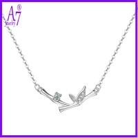 ราคา 925 Silver Light Luxury High-End Diamond-Studded สร้อยคอไม้ไผ่ RXW2279 (57305056098)