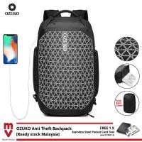 ราคา OZUKO Backpack Anti Theft for Traveler Laptop Bag with USB Charging Men 15.6 Waterproof Travel Beg School Bagpack (55454940924)