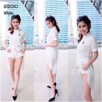 ราคา GS1010 เสื้อเชิ้ตหน้าสั้นหลังยาว ผ้าไหมอิตาลี่ คอปกแขนสั้น (2475289053)