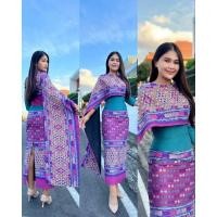 ราคา ชุดเซ็ทแยกชิ้น งานสไบสำเร็จรูป ผ้าทอลายแน่นๆ ผ้าฝ้ายแกมไหม (23889378993)