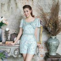ราคา จั๊มสูท ขาสั้น สีเขียว (67307988)