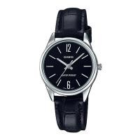 ราคา Casio Standard นาฬิกาข้อมือผู้หญิง สายหนังแท้ รุ่น LTP-V005,LTP-V005L,LTP-V005L-1B - สีเงิน (1328591021)