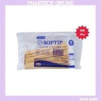 ราคา สำลีก้านจุ 100 ก้านต่อ 1 ห่อ ไม้พันสำลี COTTON STICK 100'S SOFTIP 6 นิ้ว (24013030112)