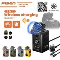 ราคา PISEN 8 in1 140W Type C Fast Charger Qi2 15W Wireless Charger Magnetic Wireless Charger Watch KF27 (26963596733)
