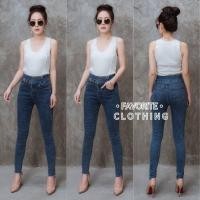 ราคา กางเกงยีนส์ยืดเอวสูงทรงสวยเข้ารูป รูปจริงงานขาย (7803133010)