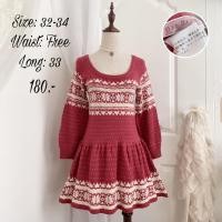 ราคา เดรสไหมพรม ลายสไตล์งานทอ ผ้านุ่มมากงับ กระโปรงทรงสวิง (47103963297)