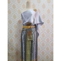 ราคา ชุดไทย ชุดไทยสไบเฉียง สีเทา(เซต) (3557842312)