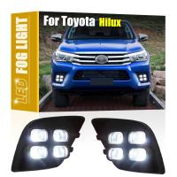 ราคา 2 ชิ้นด้านหน้า LED มุมไฟตัดหมอกประกอบไฟตัดหมอกสีขาวสําหรับ Toyota Hilux Revo Vigo 2015 2016 2017 (46101997724)