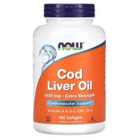 ราคา น้ำมันตับปลาค็อด NOW Foods, Cod Liver Oil, 1,000 mg, 180 Softgels (43125222725)