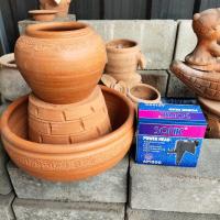 ราคา ชุดโอ่งน้ำล้นดินเผา โอ่ง+ฐาน+อ่าง10"+ปั๊มน้ำ (ได้ 4 ชิ้น) ตกแต่งสวน บ้าน พร้อมส่ง (19084736631)