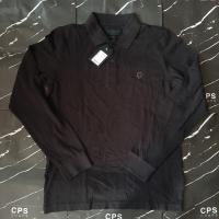 ราคา ส่งฟรีไม่ใช้โค้ด เสื้อโปโลแขนยาวผู้ชาย เสื้อโปโล CPS CHAPS ของแท้ สีดำ ไซส์ S (7271584819)