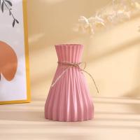 ราคา MERAH Pink แจกันพลาสติกพร้อมเชือกมะนิลา ลายมังกร แจกันลายอลัน ซื้อขายส่ง (46406198985)