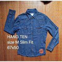 ราคา HANG TEN เสื้อเชิ้ตแขนยาวผ้ายีนส์ตะวันตกสลิมฟิต (28481164732)