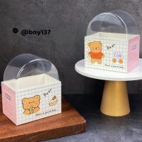 ราคา [เซ็ต 50 ใบ] กล่องแซนวิชกระดาษครึ่งวงกลมพร้อมฝา (24779611273)