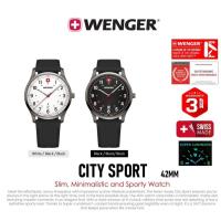 ราคา Wenger CITY SPORT 42mm Slim, Minimalistic and Sporty Watch นาฬิกา สวิส (27212460847)