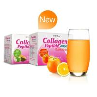 ราคา VISTRA Collagen Peptide 4000mg (10 ซอง) รสส้ม / รสแอปเปิ้ล (1405520683)