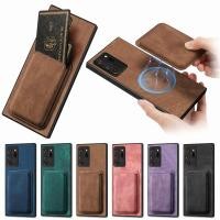 ราคา ใหม่ เคสแม่เหล็ก กันกระแทก พร้อมช่องใส่บัตรเครดิต 2in1 สําหรับ Samsung Galaxy Note 20 Ultra S20 FE 9 10 Plus (24357952337)