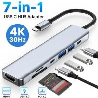 ราคา 7-in-1 USB C Hub Type-C Docking Station 4K HDMI-เข้ากันได้กับอะแดปเตอร์USB 3.0 HUB TYPE CถึงHDMI PD 87W USB C Splitterสําหรับแล็ปท็อป (28691161586)
