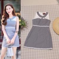 ราคา Simple Brand : size M เดรสงานป้าย เรียบร้อย เดรสแขนกุด ป้ายSimple (7808473340)