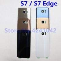 ราคา สําหรับ SAMSUNG Galaxy S7 G930F / S7 EDGE G935F ฝาหลังแบตเตอรี่กระจกด้านหลังประตูกรณี Samsung S7 EDGE ฝาหลังกระจก (43117664541)