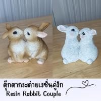 ราคา ตุ๊กตาเรซิ่นกระต่ายคู่รักแต่งบ้านแต่งร้าน Resin rabbit couple doll for home and shop decoration. (47053851040)