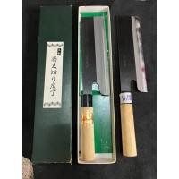 ราคา มีดญี่ปุ่นมือสอง Soba knife 1 เเถม 1 (ของเก่าเก็บไม่เคยใช้งาน) (41306588909)