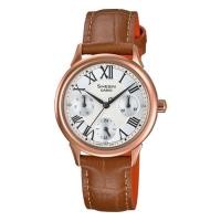 ราคา Casio Sheen นาฬิกาข้อมือผู้หญิง สายสหนังแท้ รุ่น SHE-3049PGL-7A - สีน้ำตาล (1419767440)