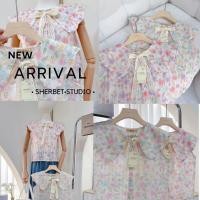 ราคา ป้าย Sherbet เสื้อแขนกุดคอปกใหญ่ผูกโบว์ อก 37 นิ้ว (24584621127)