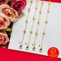 ราคา สร้อยข้อมือทองลายกระดูกงูกลมคั่นเม็ด ความยาว 6 นิ้ว (25823775591)