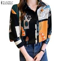 ราคา Zanzea เสื้อเบลาส์ แขนยาว พิมพ์ลาย สไตล์วินเทจ สําหรับผู้หญิง (23106602642)