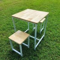 ราคา ชุดโต๊ะไม้ขาเหล็ก 60×60×75 โต๊ะร้านอาหาร โต๊ะร้านน้ำปั่น (21886295401)