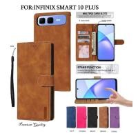 ราคา Infinix Smart 10 Plus Leather Flip Cover Wallet Case Leather - Casing Dompet Case Wallet Leather Flip Infinix Smart 10 Plus (45755072273)