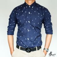 ราคา เสื้อเชิ้ตสีกรม ลายเรือใบ (94244109)