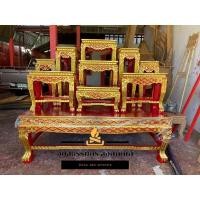 ราคา โต๊ะหมู่บูชาหมู่9หน้า10 แกะสลัก ปิดทองคำเปลว (6601364184)