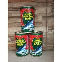 ราคา [แพ็ค3กระป๋อง]ปลากระป๋องโรซ่า Rosa ฝาดึง น้ำหนัก 155 กรัม ปลาซาร์ดีนในซอสมะเขือเทศ ปลากระป๋อง โรซ่า (27250513784)