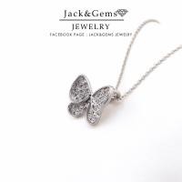 ราคา Jack&Gems Jewelry สร้อยคอเงินแท้ 92.5% สร้อยคอเพชรแท้ (CZ) ชุบทองคำขาว(Rhodium) สร้อยผีเสื้อ รหัสสินค้า : J24001 (24467864537)
