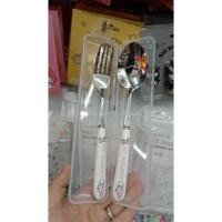 ราคา **ราคาดีที่สุด** ช้อนส้อม My Melody พร้อมกล่อง มาใหม่ ตัวด้ามเป็นเซรามิค (1 คู่) (15706046269)