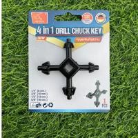 ราคา จำปาขันหัวสว่าน 4 in 1 Drills Chuck Key กุญแจขันหัวสว่านสีดำ (26972697678)