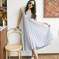 ราคา เดรสคอวีอัดพลีทสีนู้ด (2807871609)