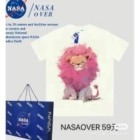 ราคา ‼️ NASA‼️ เสื้อยืด Luo yunxi หลัวหยุนซี NASA [Squinting Cute Lion] Printed Round Neck Trendy Brand T-Shirt (26303016287)