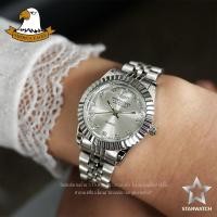 ราคา AMERICA EAGLE นาฬิกาข้อมือผู้หญิง สายสแตนเลส รุ่น SW001L – SILVER/SILVER (11803631835)