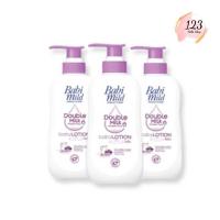 ราคา (3ขวดปั้ม/แพ็ค) Babi Mild Double Milk Lotion 400 ml เบบี้มาย ดับเบิ้ล มิลค์ โลชั่น ✨ (26674384221)