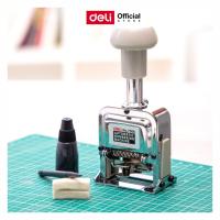 ราคา เครื่องตีเบอร์ Deli เครื่องรันนัมเบอร์อัตโนมัติ ปั๊มเลข 6–10 หลัก มาพร้อมขวดหมึก Numbering Machine (1638891687)