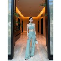 ราคา จั้มขายาวสีเขียวมิ้นท์ สวยออร่าพุ่ง เว้าช่วงเอว มีฟองน้ำในตัว (18886113780)
