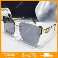 ราคา (HENGHA) แว่นกันแดดแบบสี่เหลี่ยมสไตล์ตะวันตก โลหะไร้กรอบโค้ง เรียบง่ายและทันสมัย (43757058707)